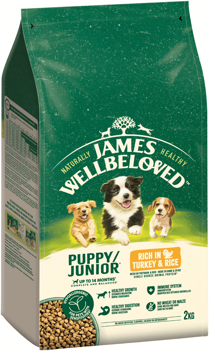 JAMES WELLBELOVED Hunde-Trockenfutter Junior Truthahn + Reis